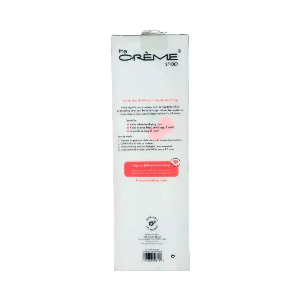 The Crème Shop Quick Dry Microfiber Hair Towel Wrap - Cherry Print